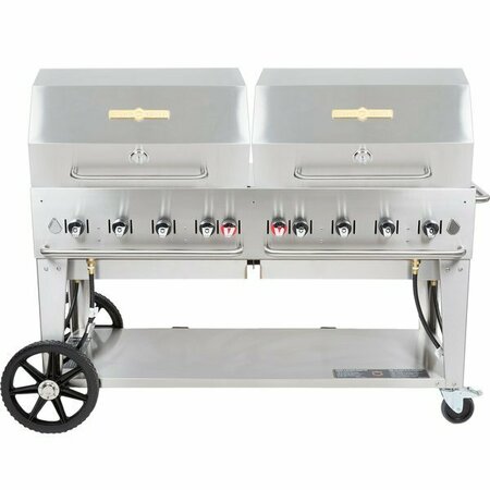 CROWN Verity MCB-60RDP Natural Gas 60in Mobile Outdoor Grill with Roll Dome Package 255MCB60RDPN
